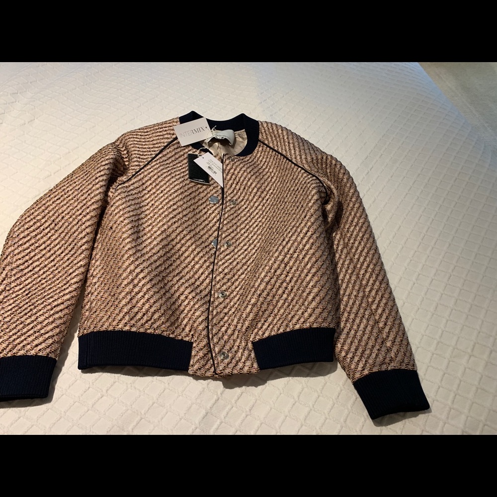 Philip Lim Blush Tweed Bomber Jacket - Picture 2 of 3